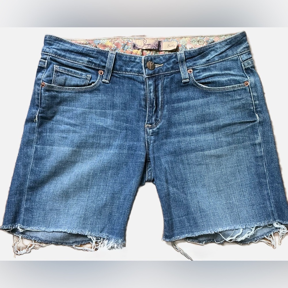 Paige‎ Bentley Raw Hem Cutoff Frayed Denim Shorts Casual Summer Size 27